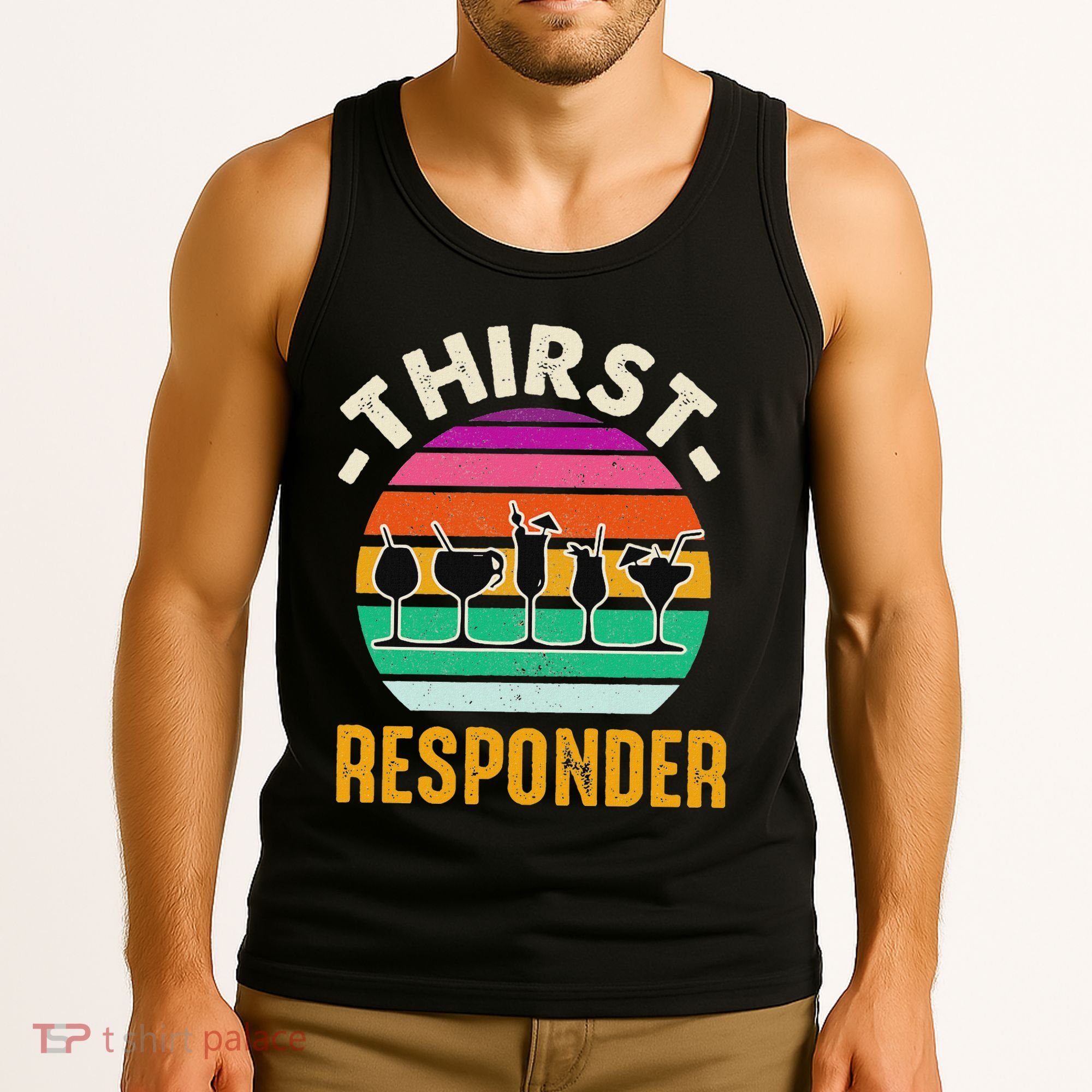 Thirst A Responder Funny Bartender Barman Barkeeper Barista Tank Top