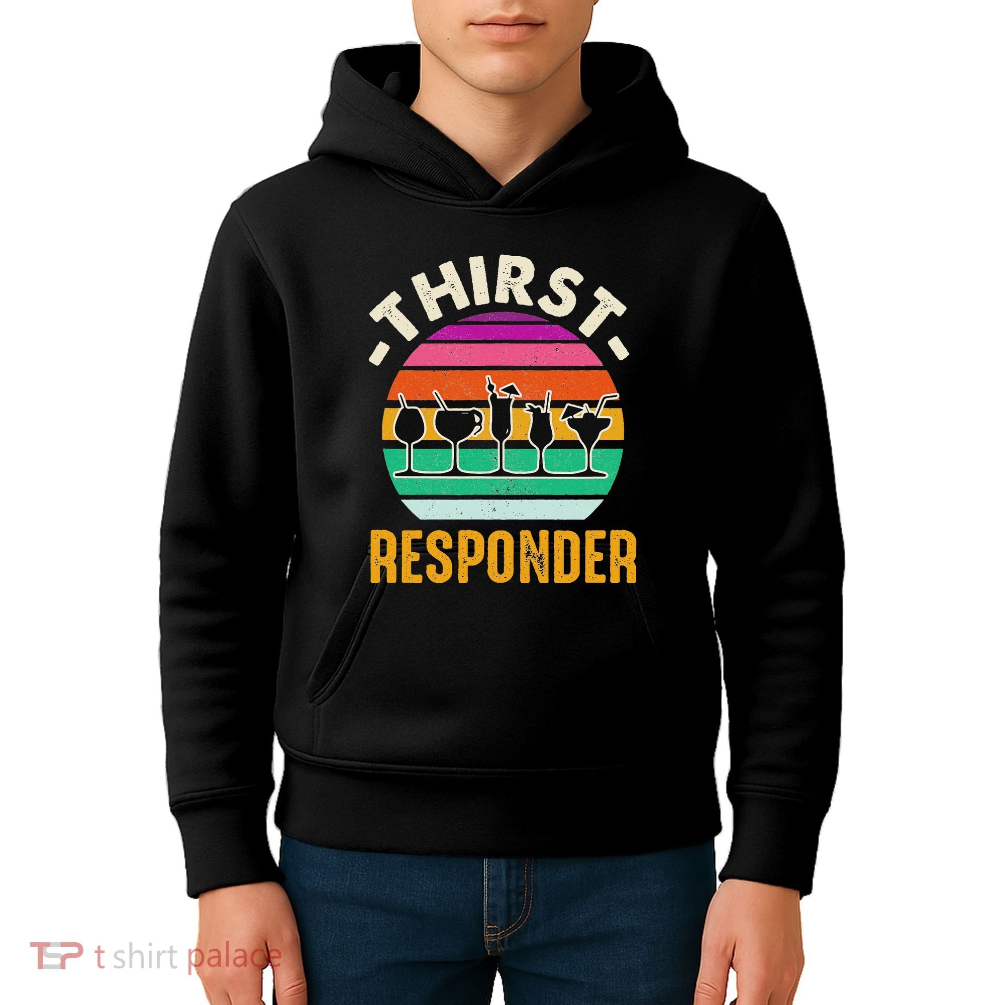 Thirst A Responder Funny Bartender Barman Barkeeper Barista Kids Hoodie