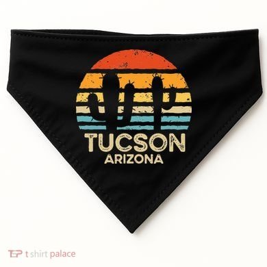 Tucson Arizona Retro Sunset USA-Made Doggie Bandana