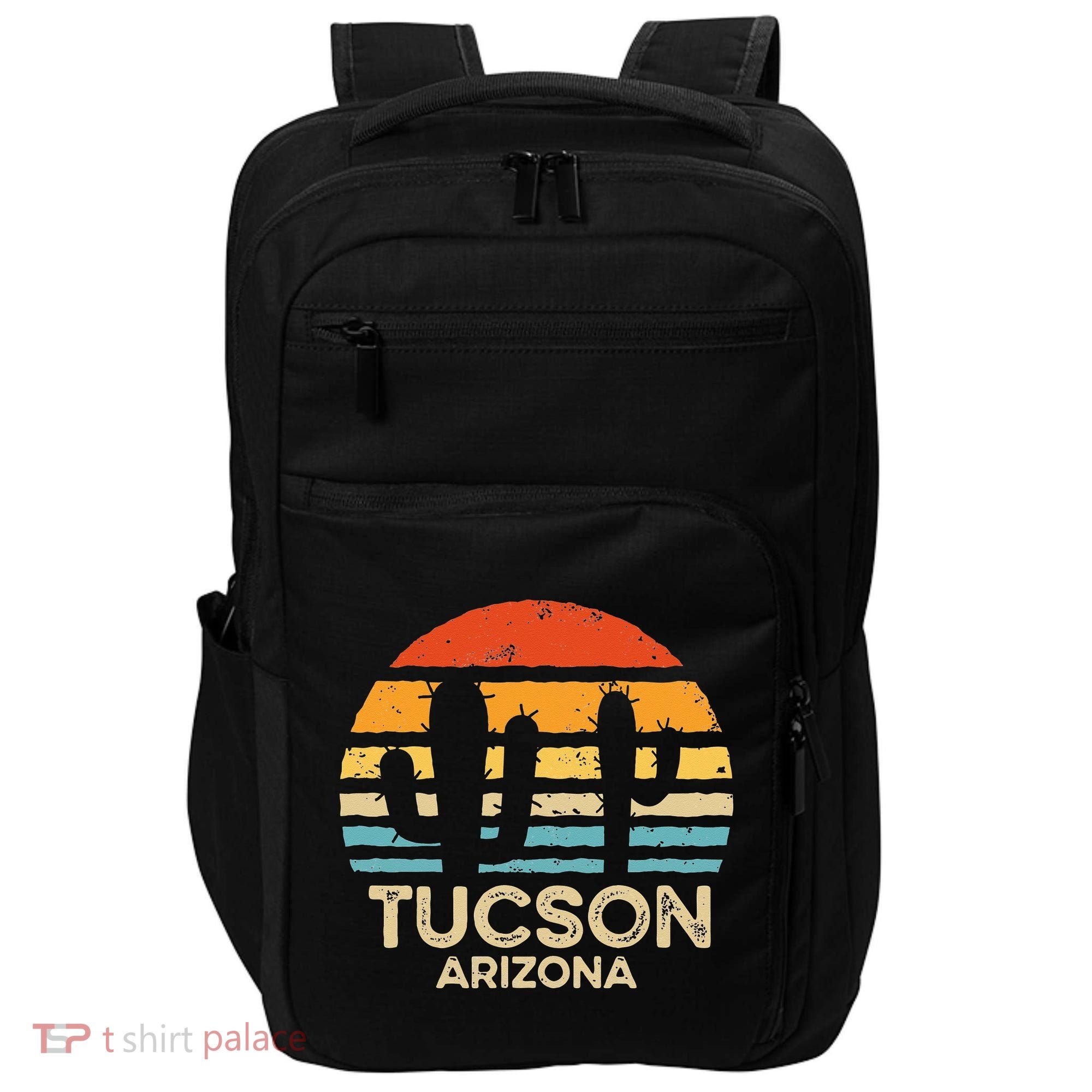 Tucson Arizona Retro Sunset Impact Tech Backpack