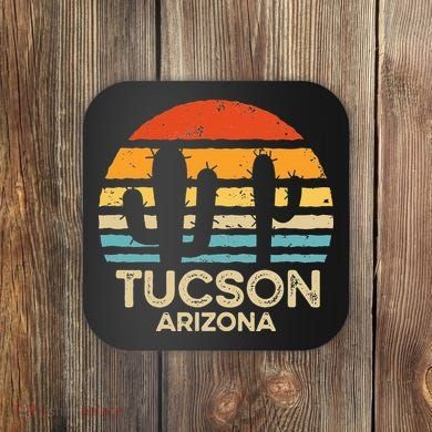 Tucson Arizona Retro Sunset Coaster