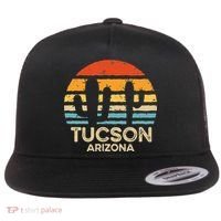 Tucson Arizona Retro Sunset Flat Bill Trucker Hat thumb 0