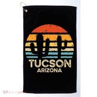 Tucson Arizona Retro Sunset Golf Towel thumb 0