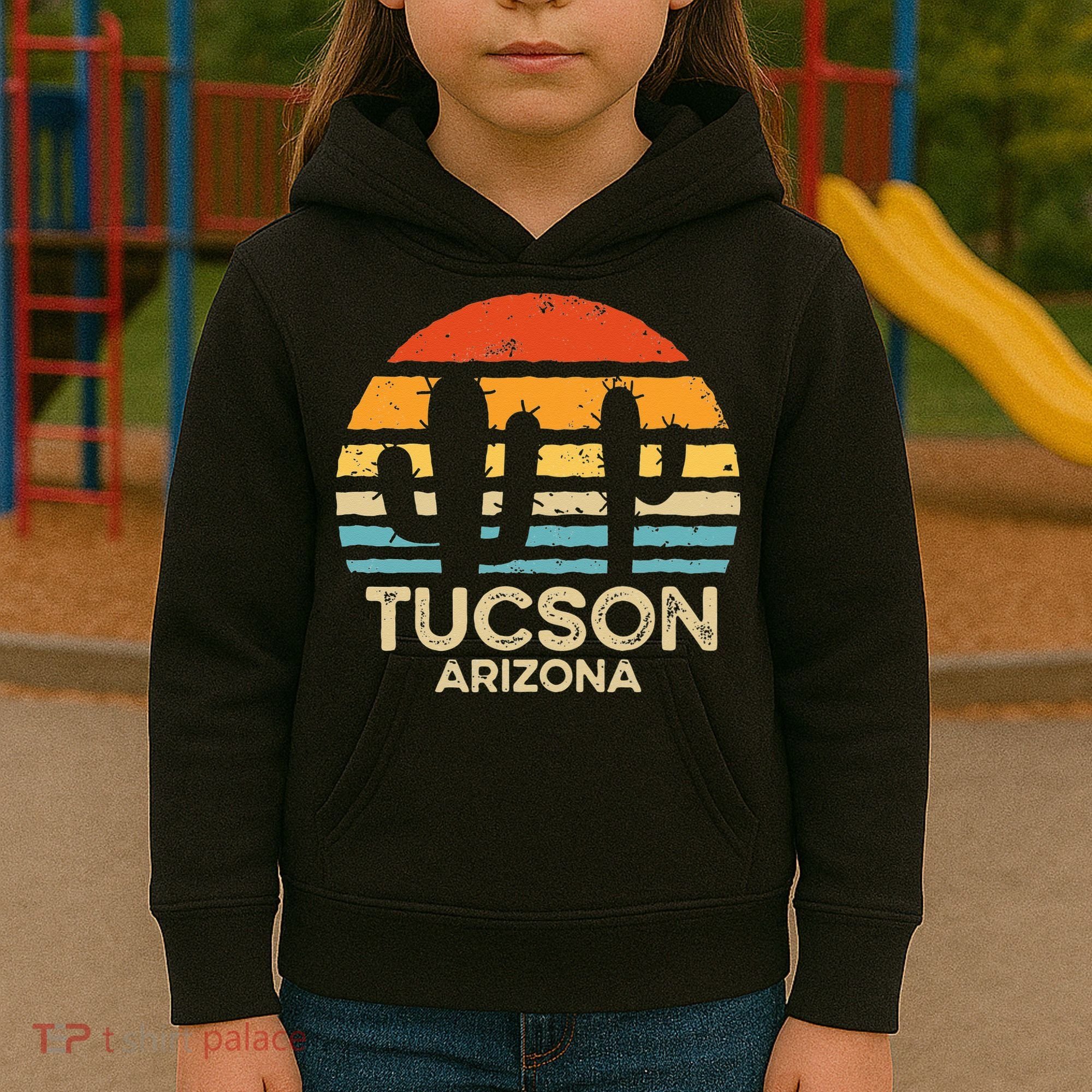 Tucson Arizona Retro Sunset Kids Hoodie