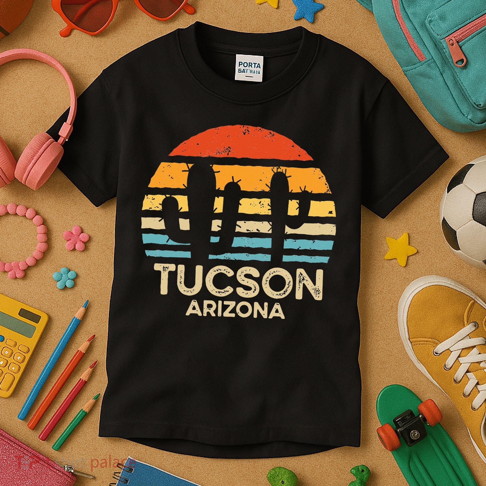 Tucson Arizona Retro Sunset Kids T-Shirt