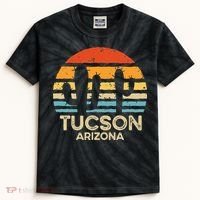 Tucson Arizona Retro Sunset Kids Tie-Dye T-Shirt thumb 0