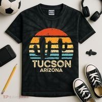Tucson Arizona Retro Sunset Kids Tie-Dye T-Shirt thumb 2
