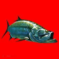 Tarpon Swimming Santa Hat thumb 1