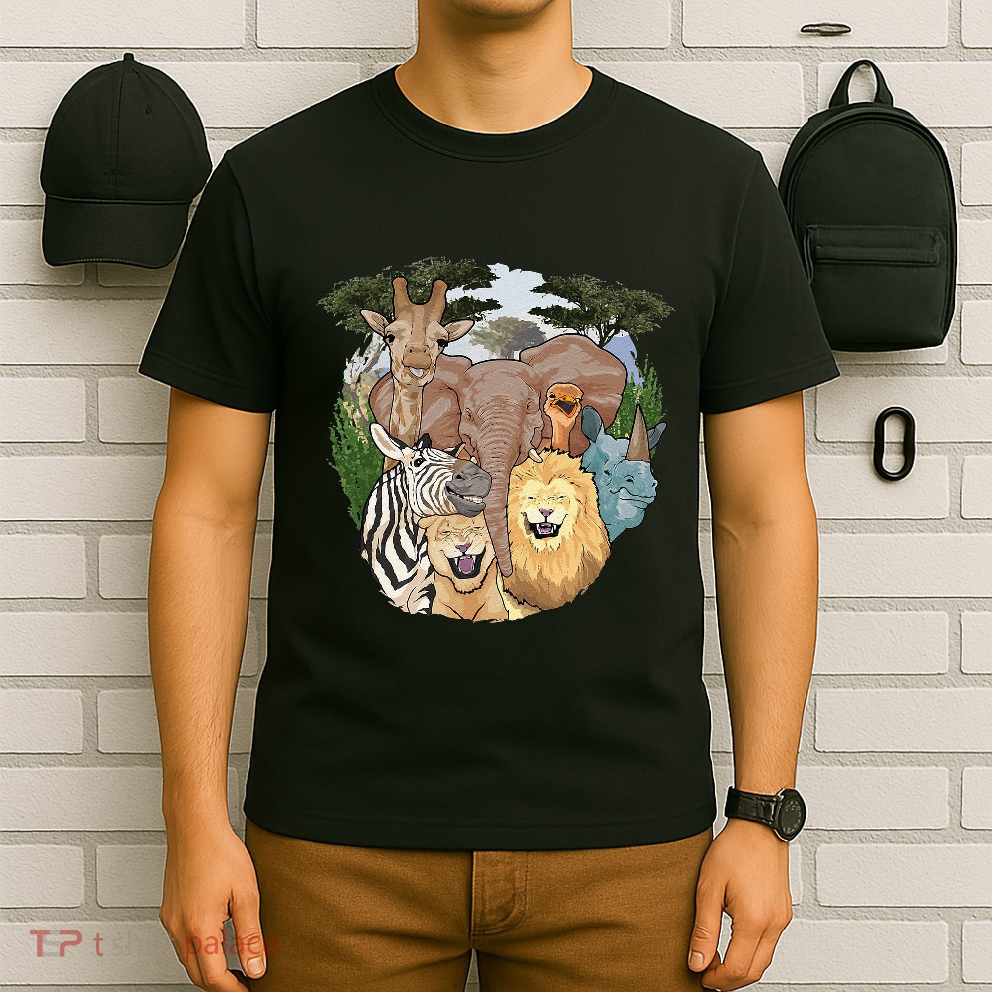 The African Selfie Savanna Africa Safari Animals Zoo Keeper T-Shirt