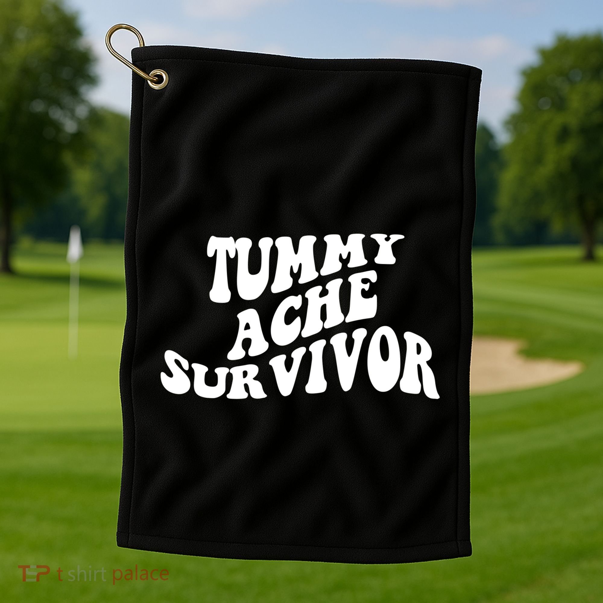 Tummy Ache Survivor Retro Golf Towel