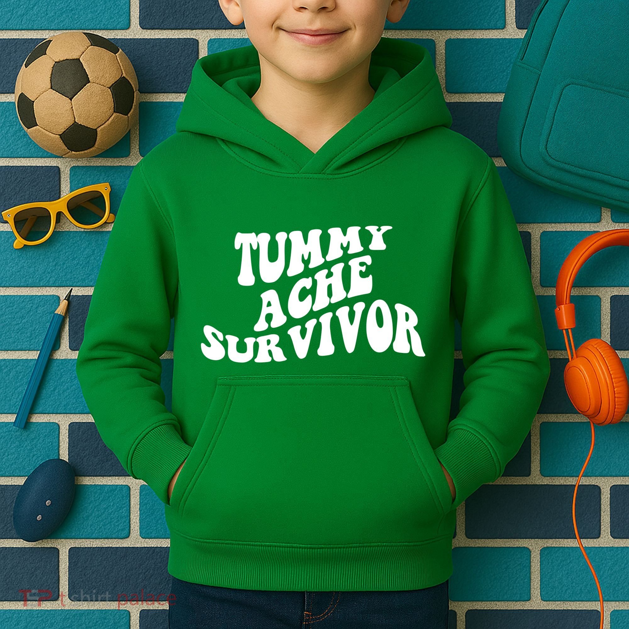 Tummy Ache Survivor Retro Kids Hoodie