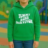 Tummy Ache Survivor Retro Kids Hoodie thumb 3