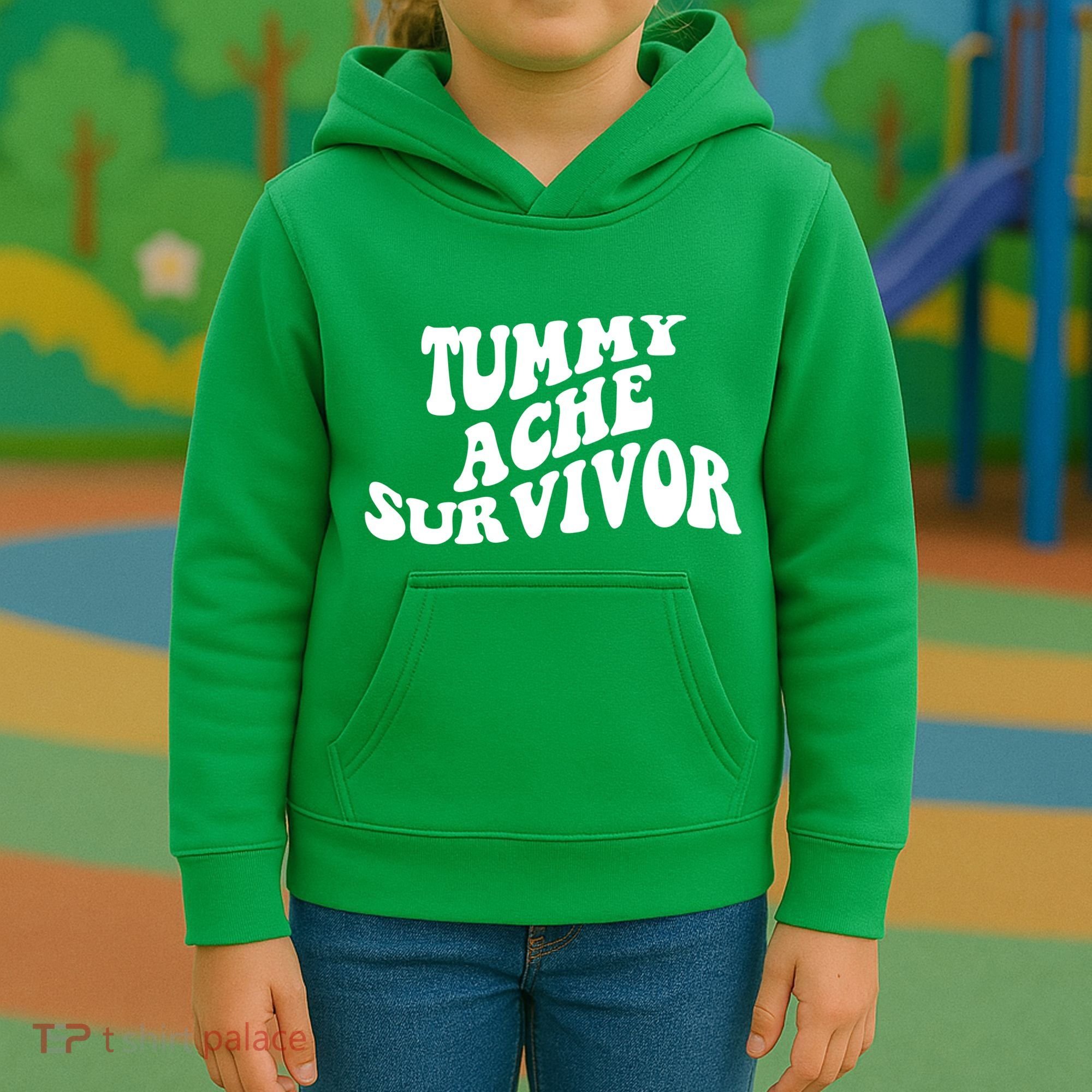 Tummy Ache Survivor Retro Kids Hoodie