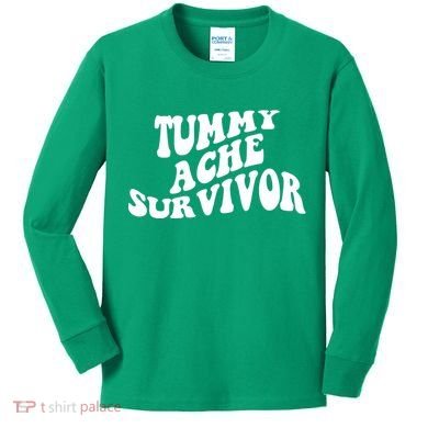 Tummy Ache Survivor Retro Kids Long Sleeve Shirt