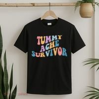 Tummy Ache Survivor Colorful Retro T-Shirt thumb 2