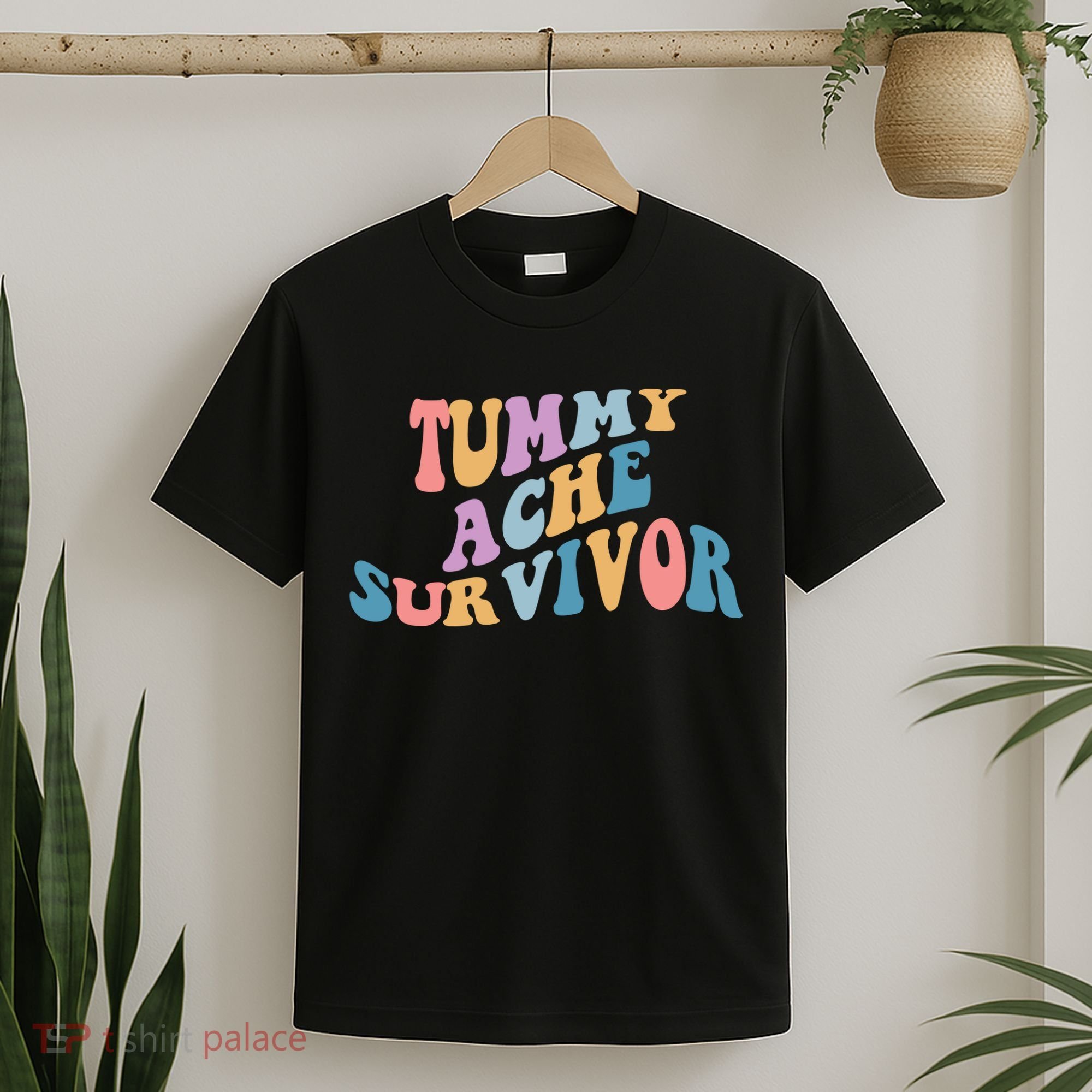 Tummy Ache Survivor Colorful Retro T-Shirt