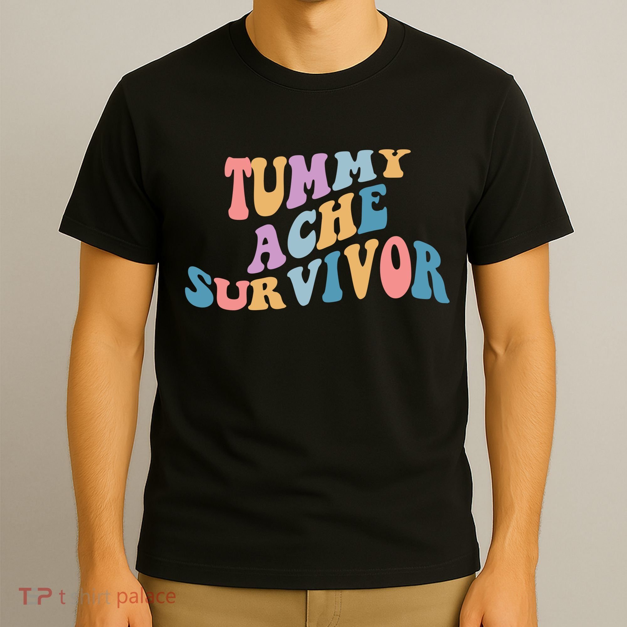 Tummy Ache Survivor Colorful Retro T-Shirt