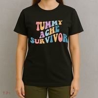 Tummy Ache Survivor Colorful Retro T-Shirt thumb 4