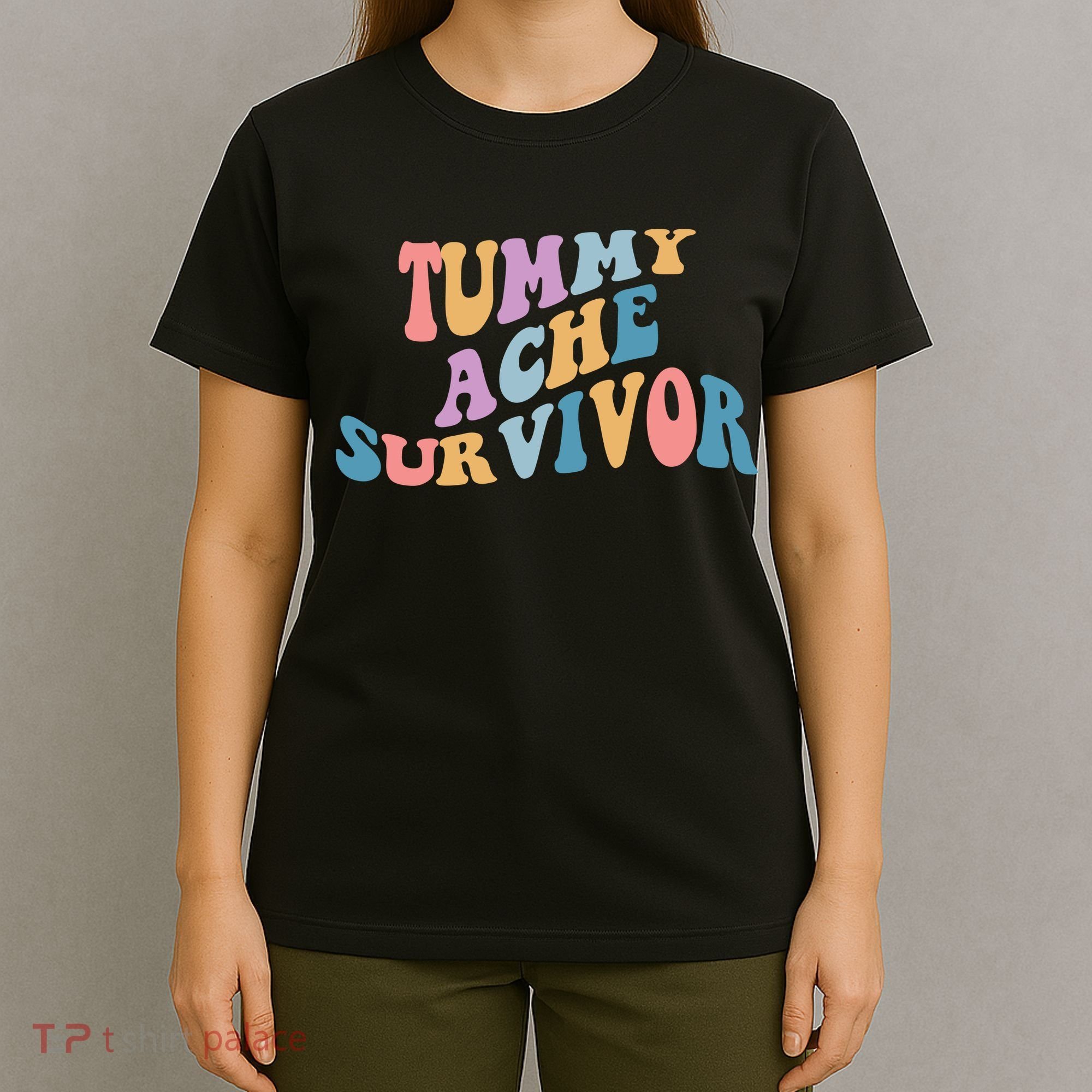Tummy Ache Survivor Colorful Retro T-Shirt