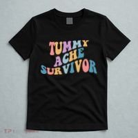 Tummy Ache Survivor Colorful Retro T-Shirt thumb 5