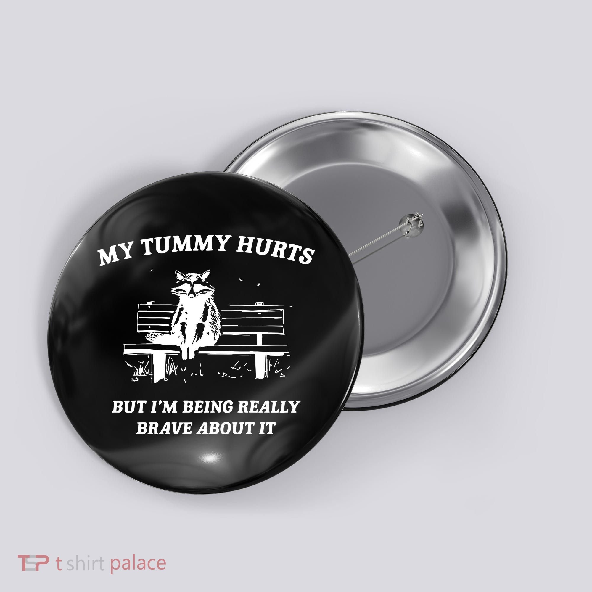 Tummy Ache Survivor Retro 90s Button