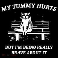 Tummy Ache Survivor Retro 90s Button thumb 1