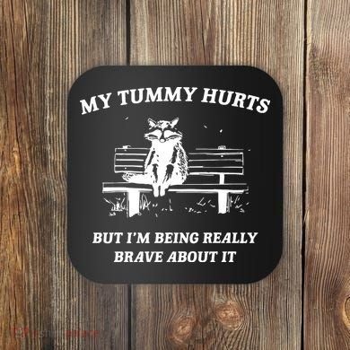 Tummy Ache Survivor Retro 90s Coaster