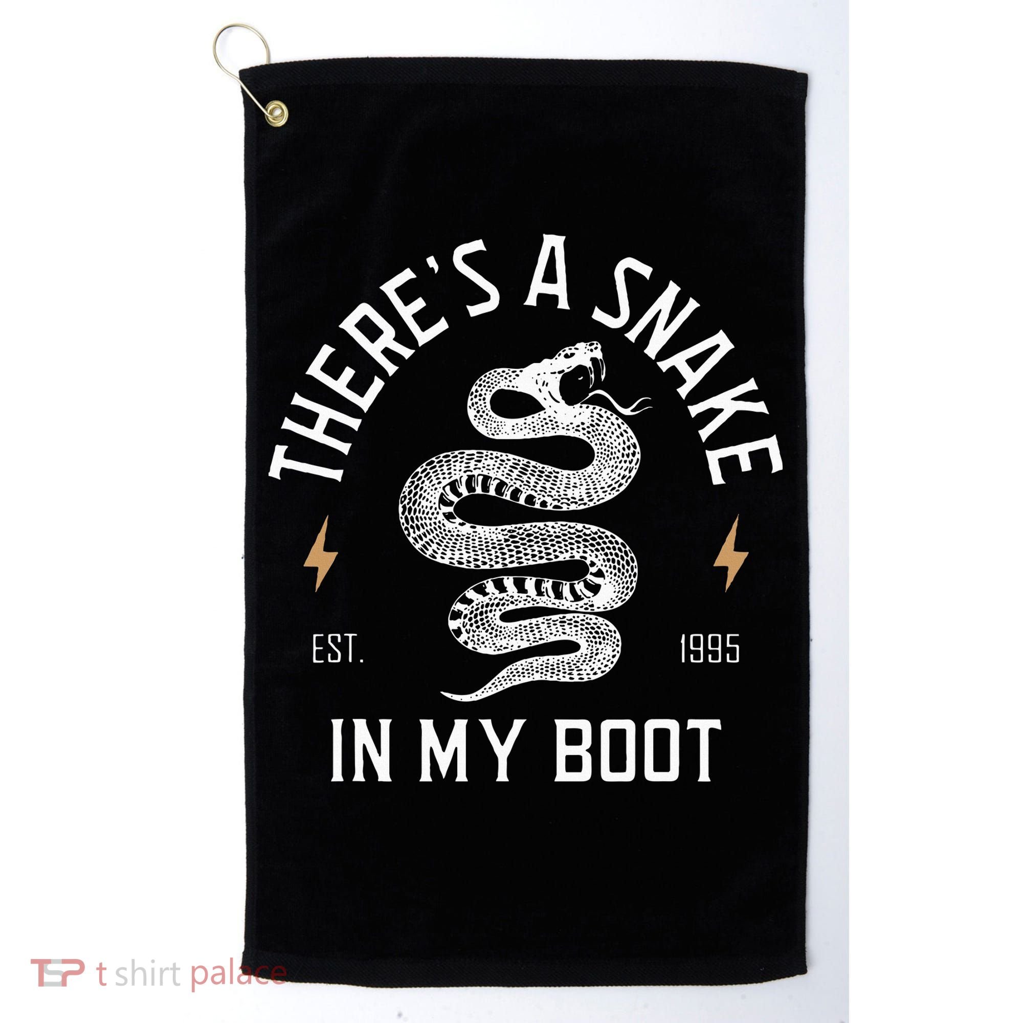 ThereS A Snake In My Boot Est 1995 Meme Funny Snake Golf Towel