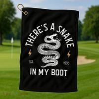 ThereS A Snake In My Boot Est 1995 Meme Funny Snake Golf Towel thumb 1