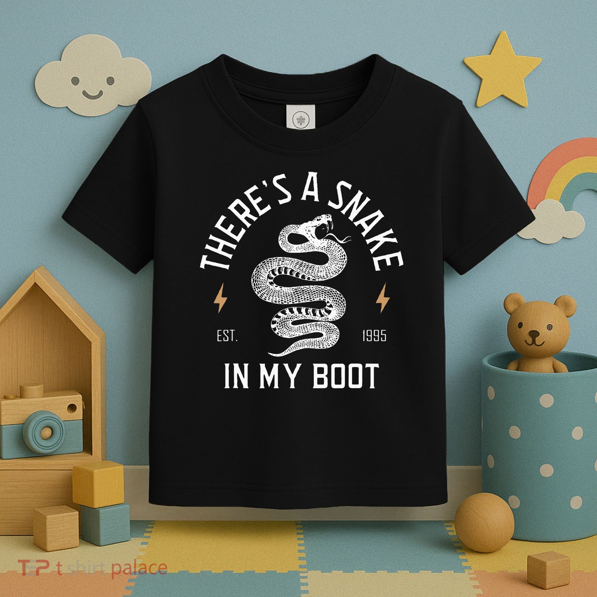 ThereS A Snake In My Boot Est 1995 Meme Funny Snake Toddler T-Shirt
