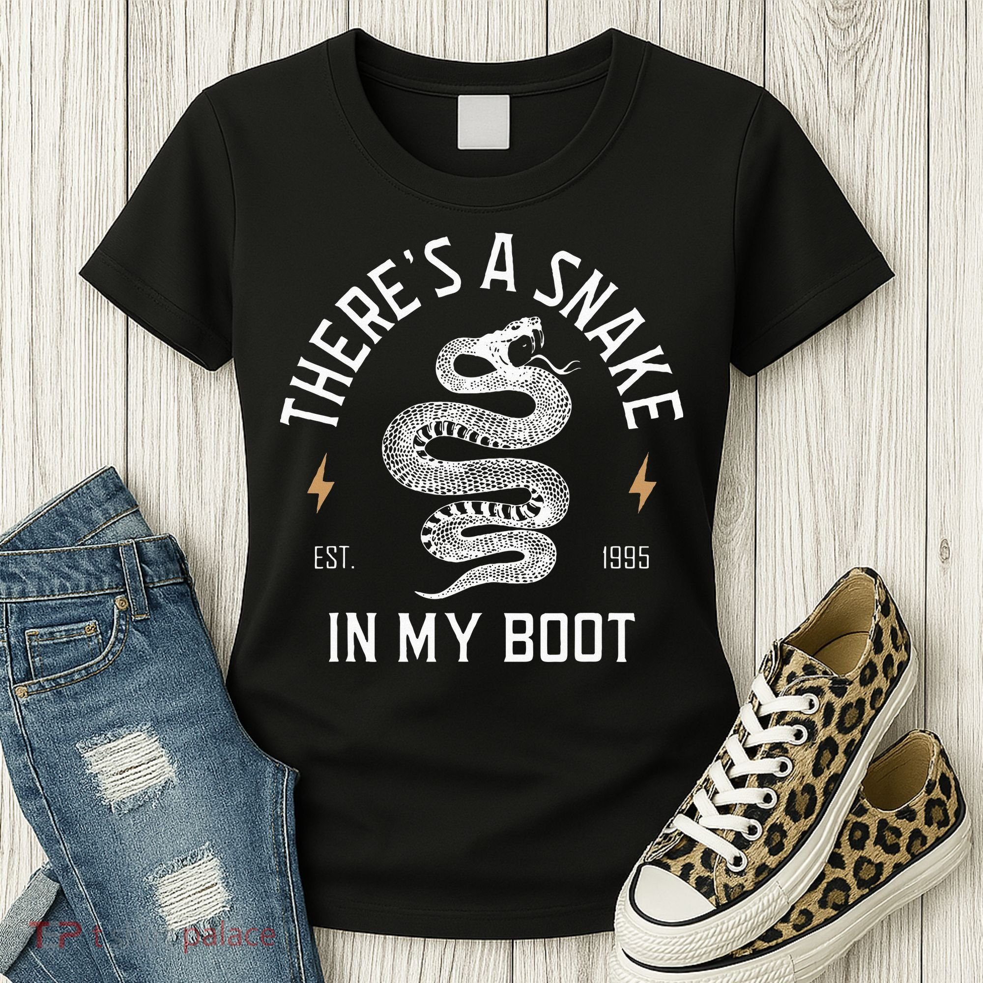 ThereS A Snake In My Boot Est 1995 Meme Funny Snake Women's T-Shirt