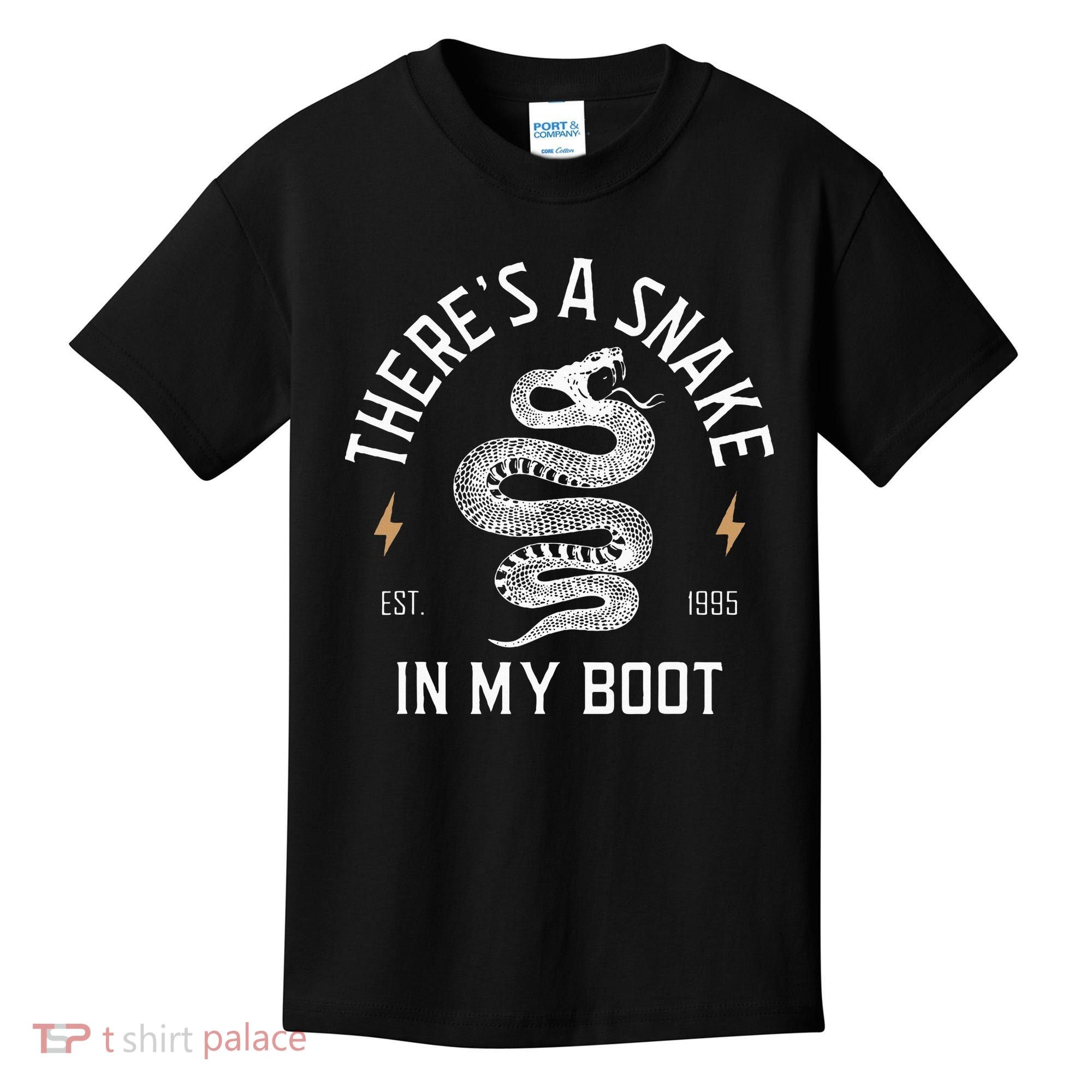 ThereS A Snake In My Boot Est 1995 Meme Funny Snake Kids T-Shirt