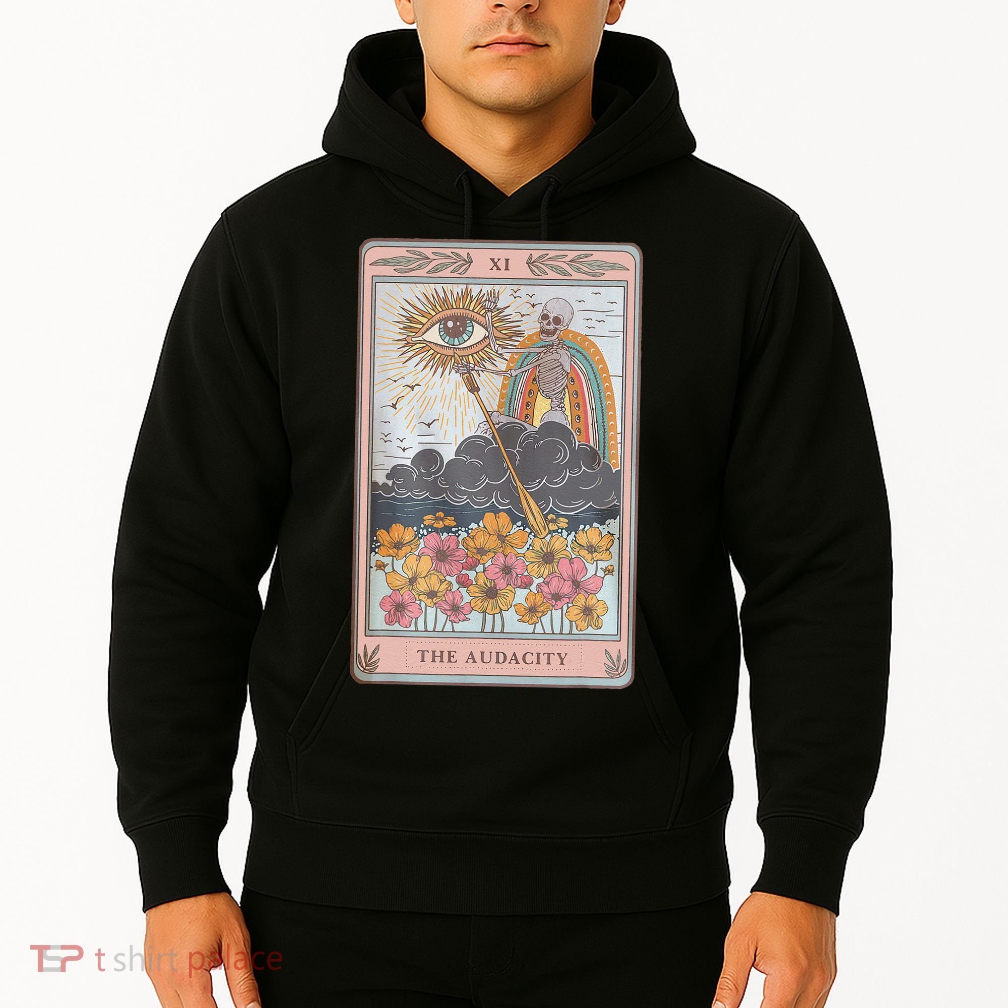 The Audacity Skeleton Tarot Card Sun Eye Aesthetic Hoodie