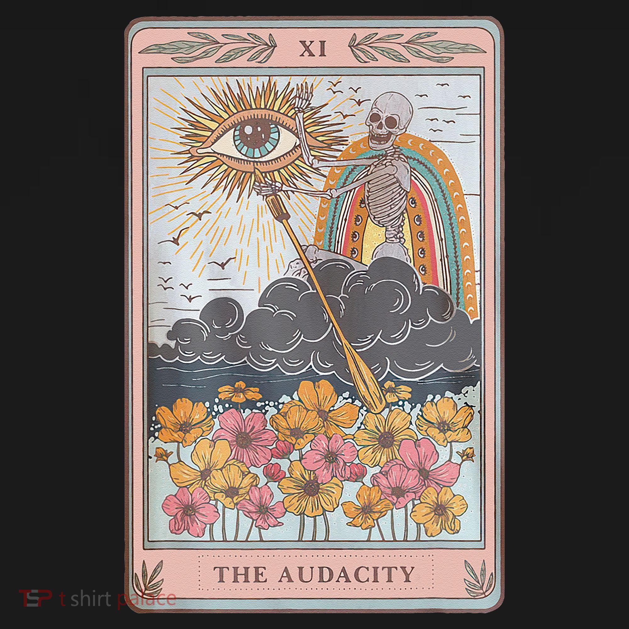 The Audacity Skeleton Tarot Card Sun Eye Aesthetic Long Sleeve Shirt