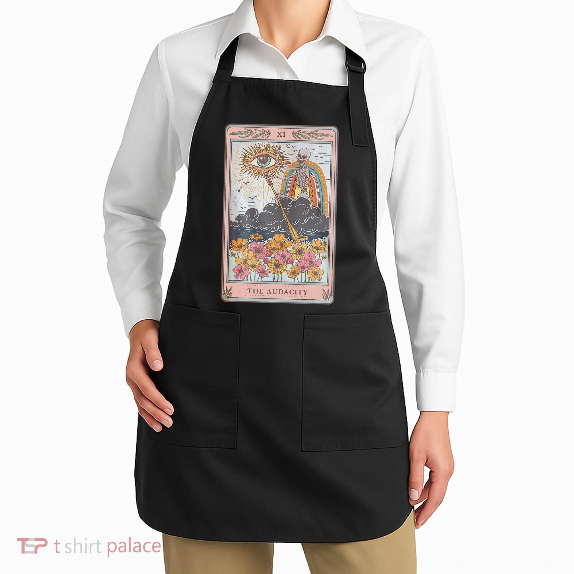 The Audacity Skeleton Tarot Card Sun Eye Aesthetic Apron