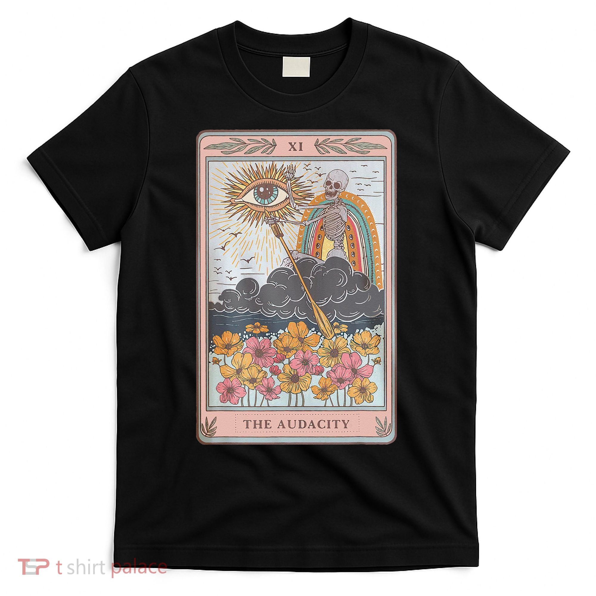 The Audacity Skeleton Tarot Card Sun Eye Aesthetic T-Shirt