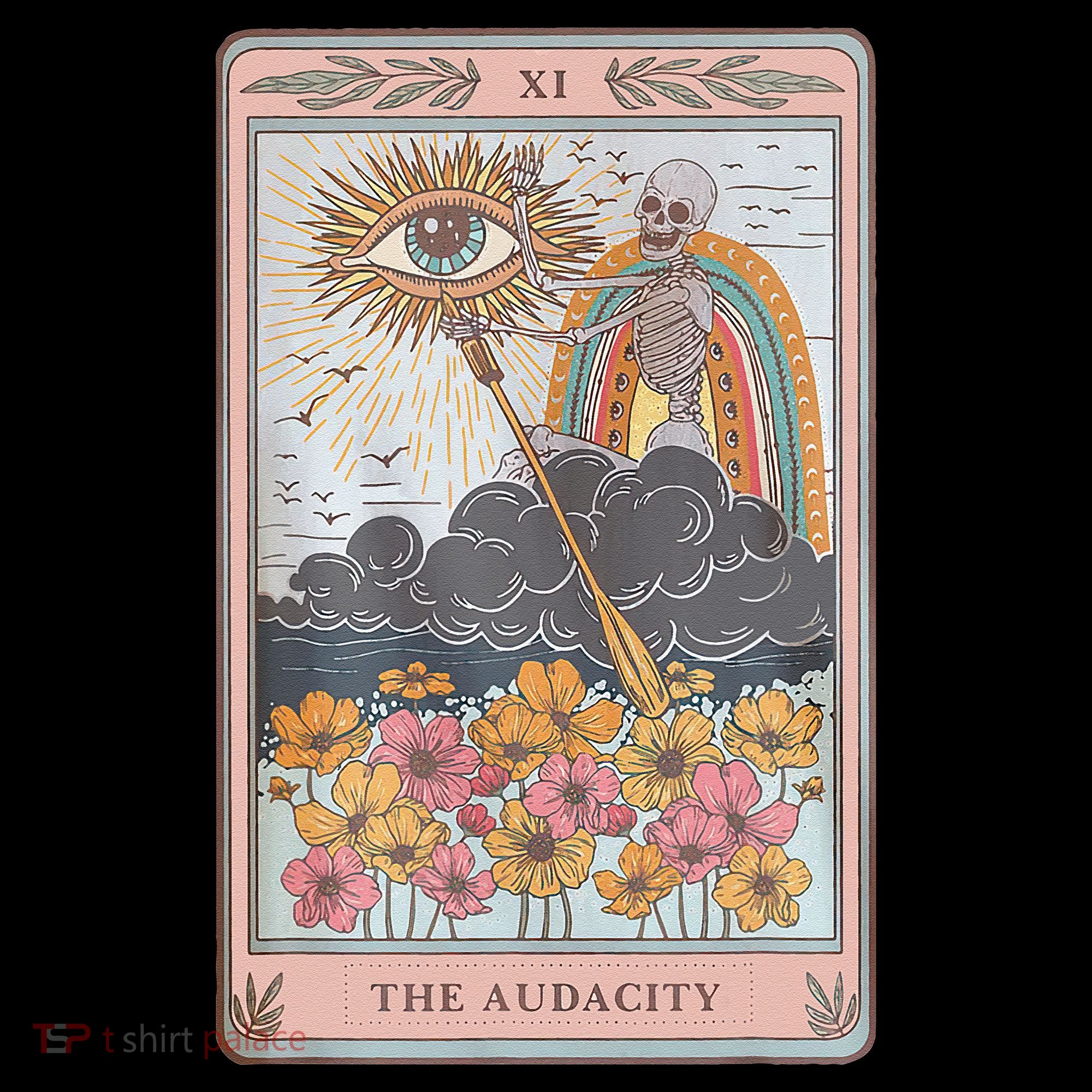 The Audacity Skeleton Tarot Card Sun Eye Aesthetic T-Shirt