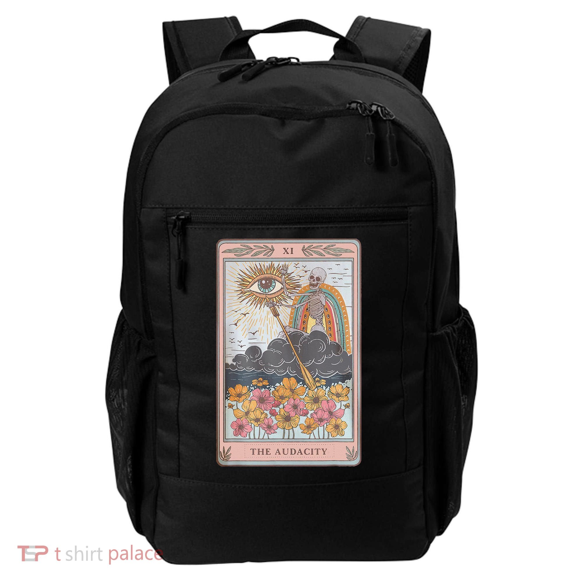 The Audacity Skeleton Tarot Card Sun Eye Aesthetic Backpack