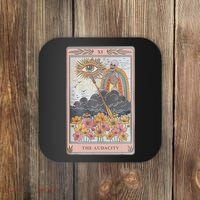 The Audacity Skeleton Tarot Card Sun Eye Aesthetic Coaster thumb 0