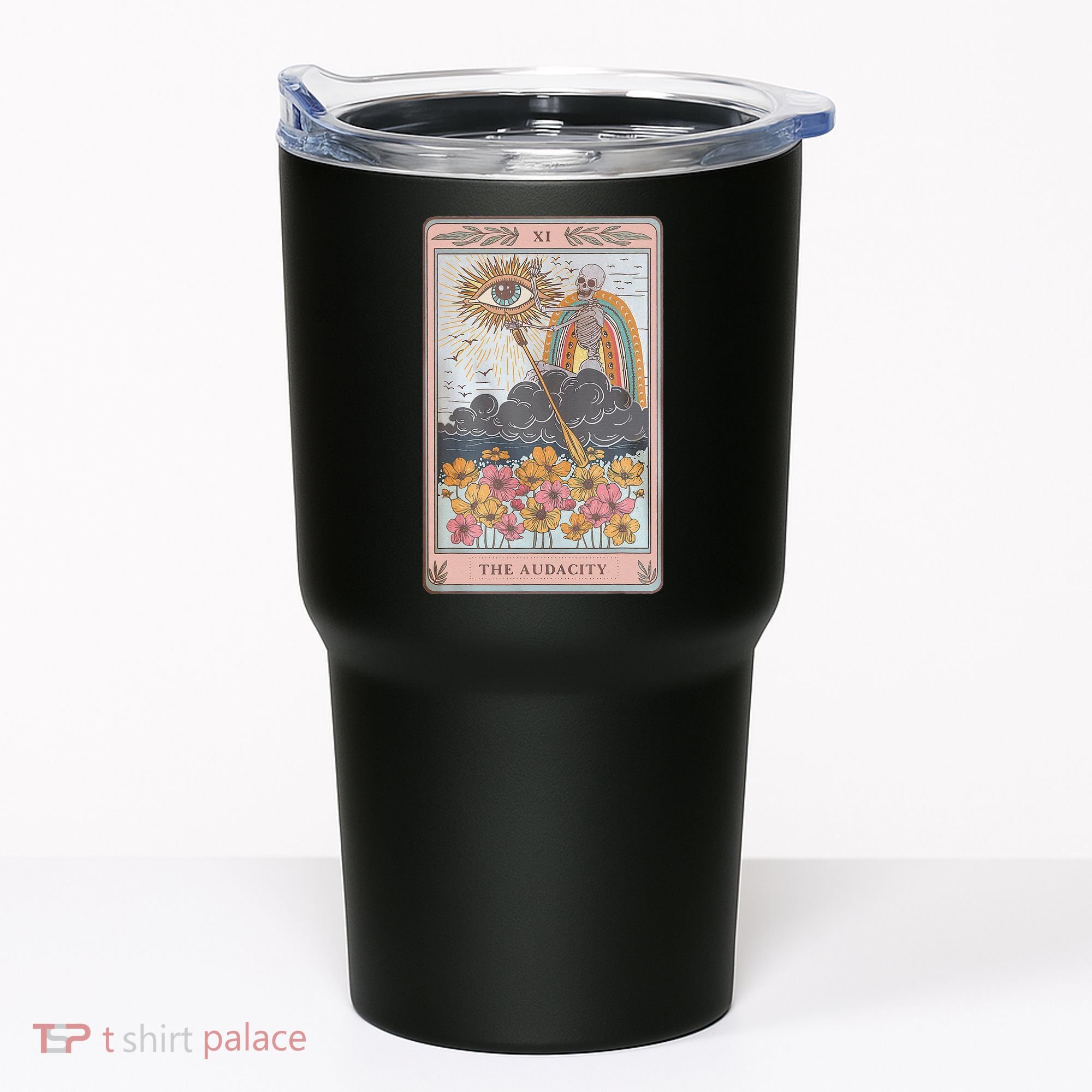 The Audacity Skeleton Tarot Card Sun Eye Aesthetic Tumbler