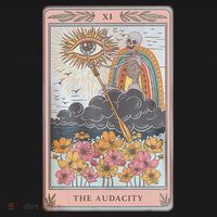 The Audacity Skeleton Tarot Card Sun Eye Aesthetic Mousepad thumb 1