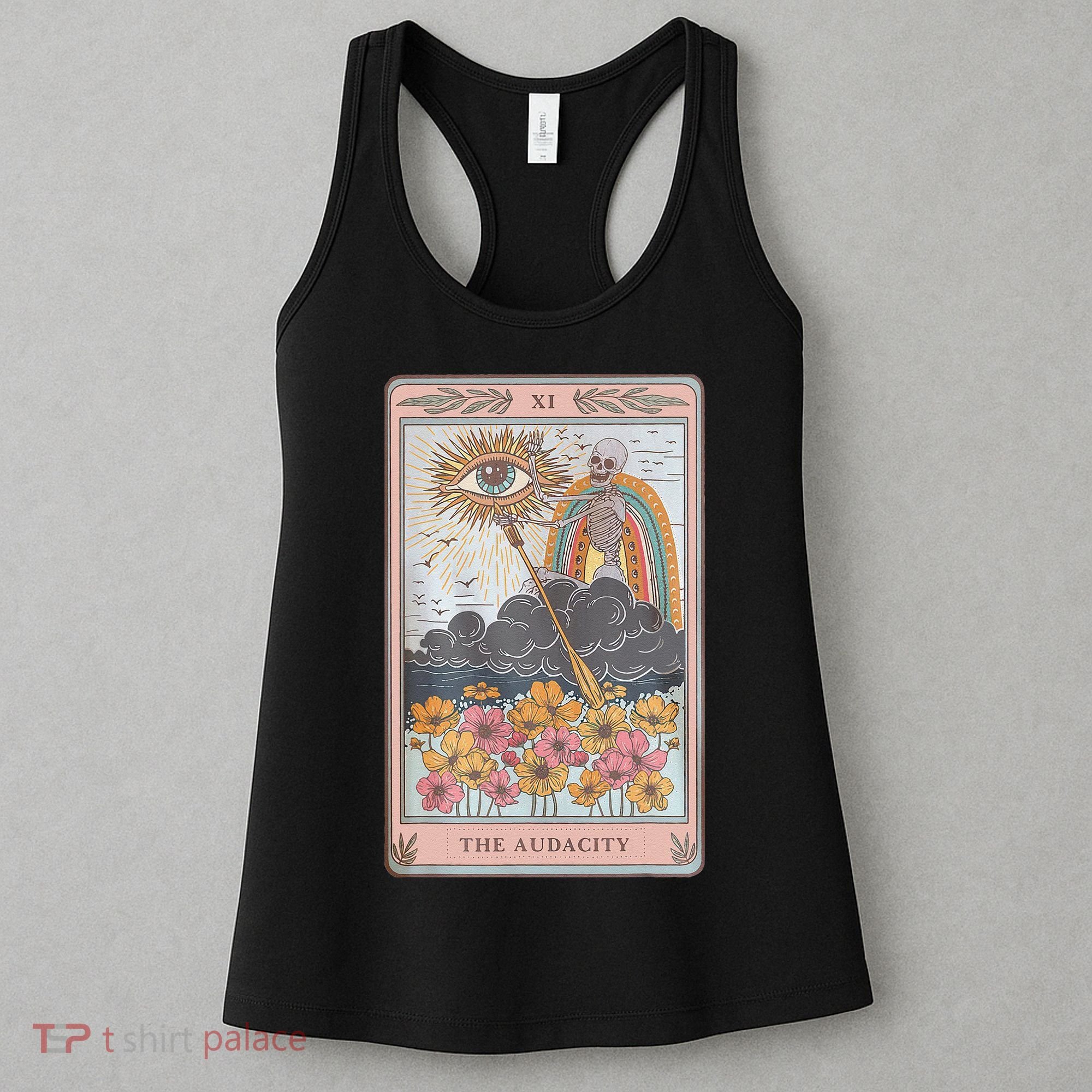 The Audacity Skeleton Tarot Card Sun Eye Aesthetic Women's Tank Top