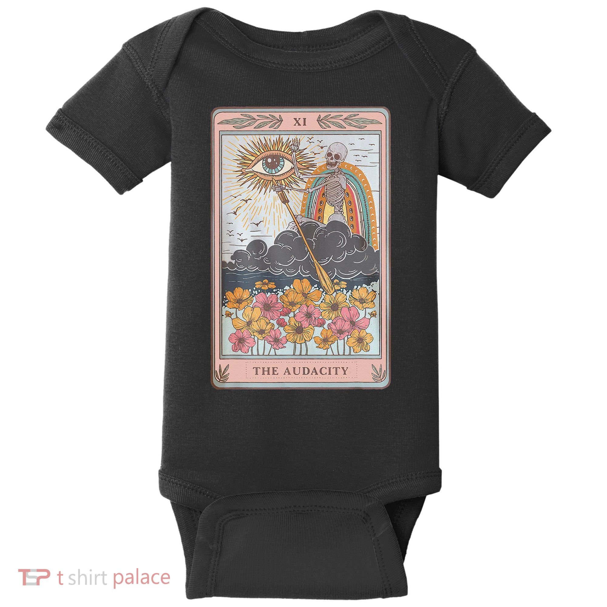 The Audacity Skeleton Tarot Card Sun Eye Aesthetic Baby Bodysuit