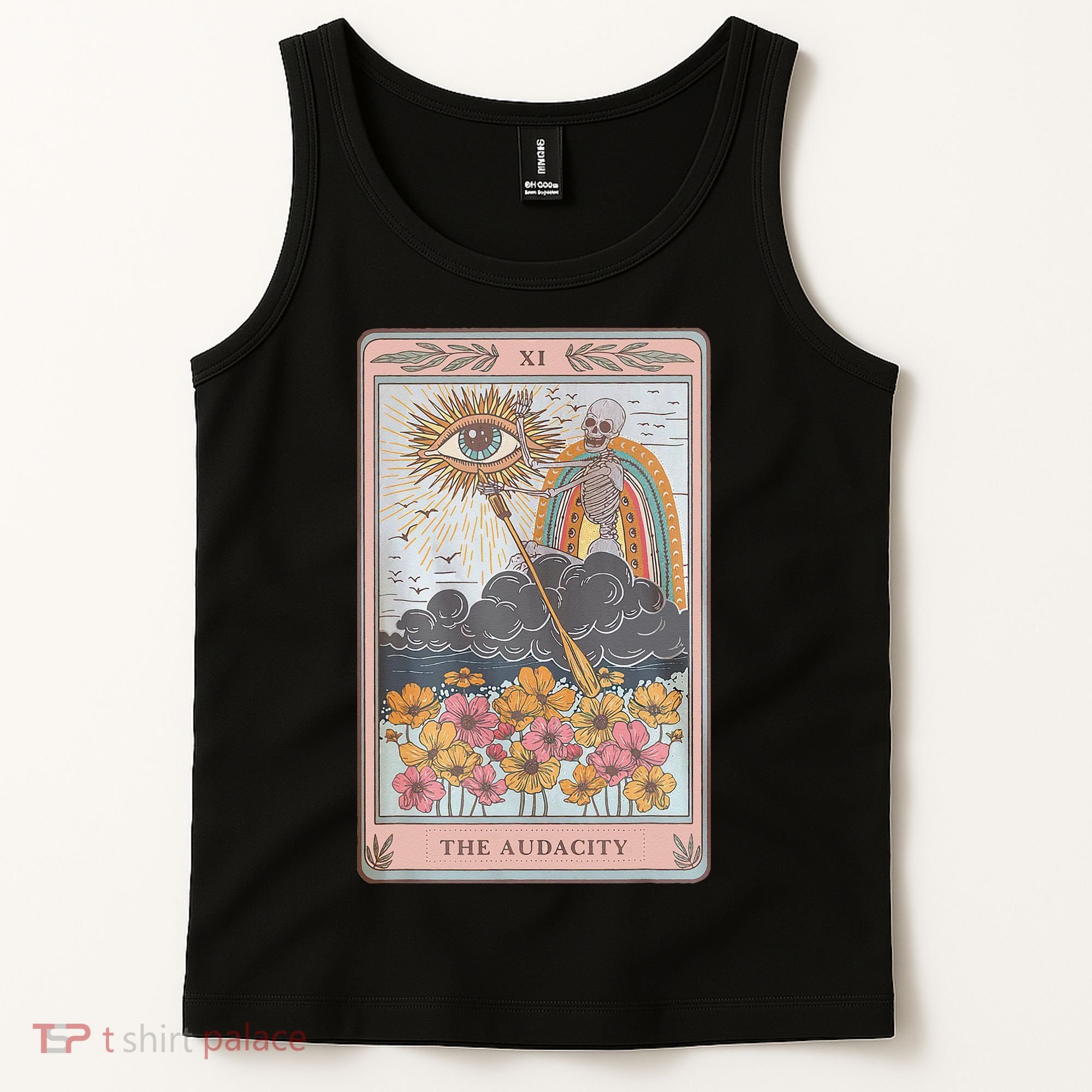 The Audacity Skeleton Tarot Card Sun Eye Aesthetic Tank Top