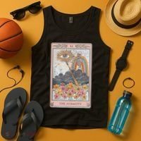 The Audacity Skeleton Tarot Card Sun Eye Aesthetic Tank Top thumb 4