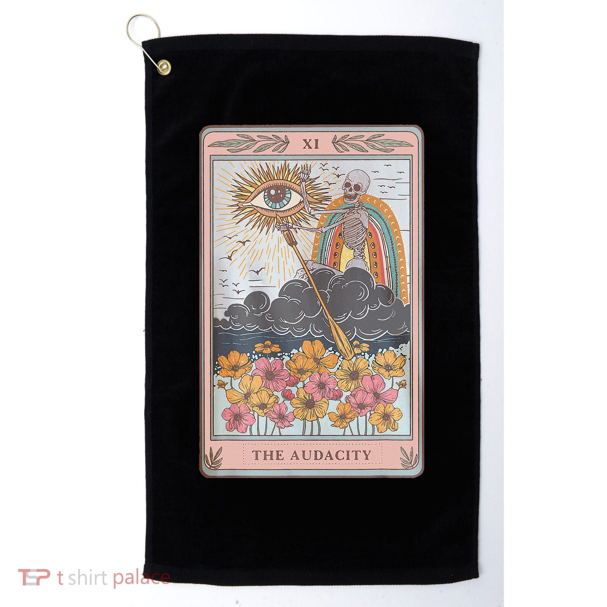 The Audacity Skeleton Tarot Card Sun Eye Aesthetic Golf Towel