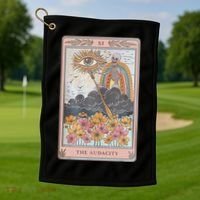 The Audacity Skeleton Tarot Card Sun Eye Aesthetic Golf Towel thumb 1