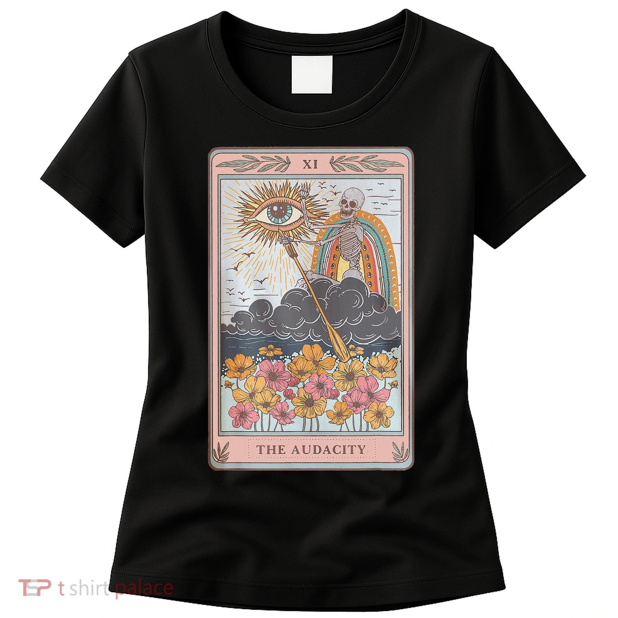 The Audacity Skeleton Tarot Card Sun Eye Aesthetic Women's T-Shirt