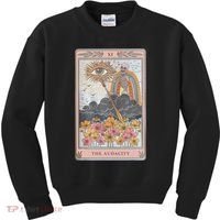 The Audacity Skeleton Tarot Card Sun Eye Aesthetic Kids Sweatshirt thumb 0