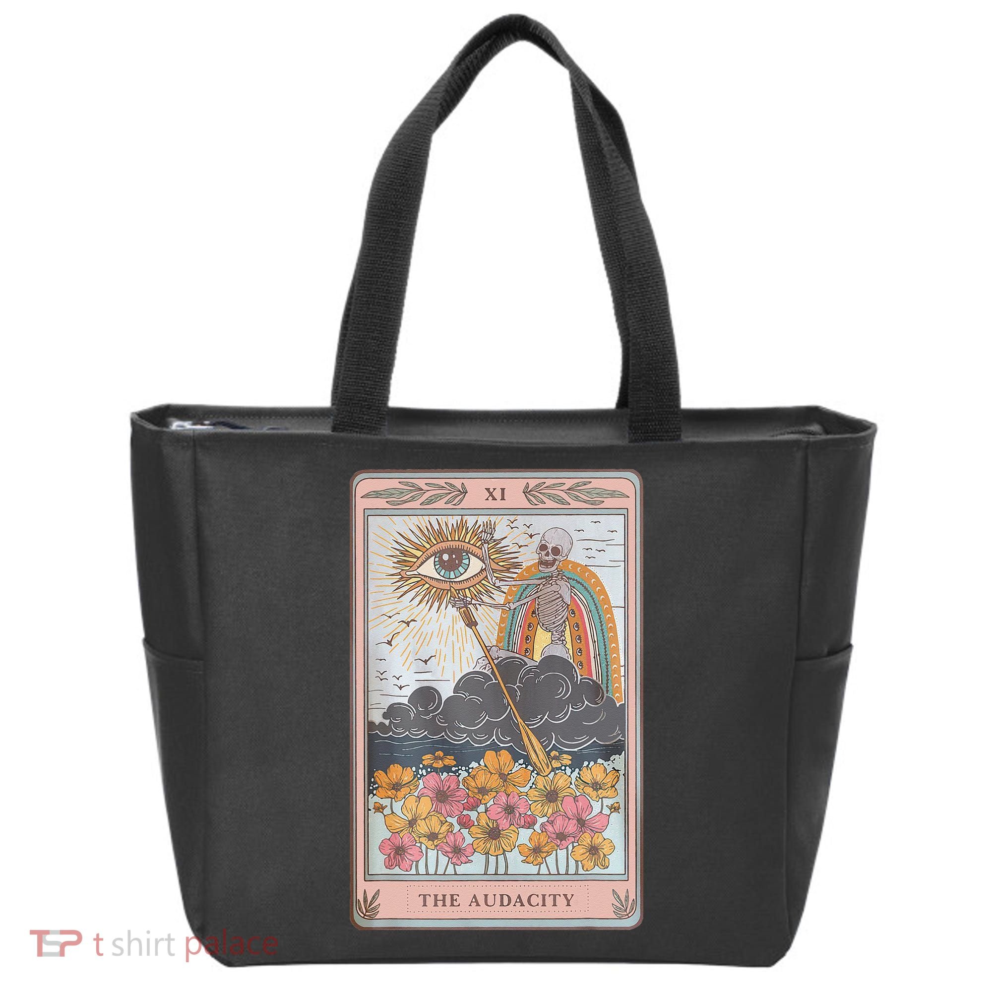 The Audacity Skeleton Tarot Card Sun Eye Aesthetic Tote Bag